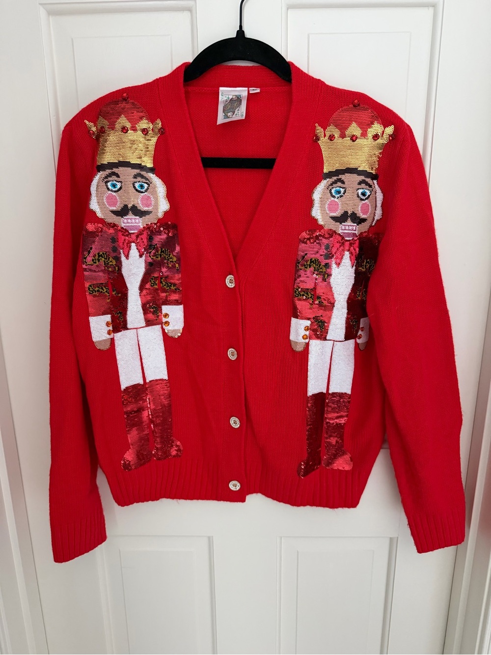 Queen of Sparkles Nutcracker Sequin Cardigan Sweater